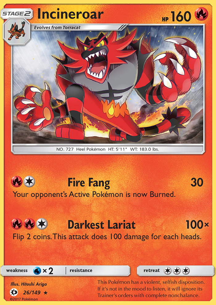 Incineroar - Pokémon TCG Card