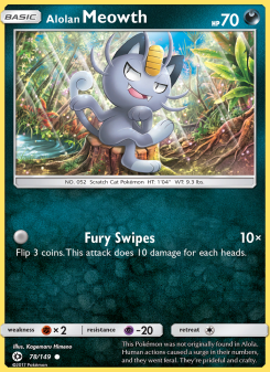 Alolan Meowth - pokemon TCG Card
