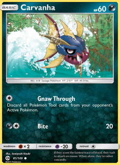 Carvanha - pokemon TCG Card