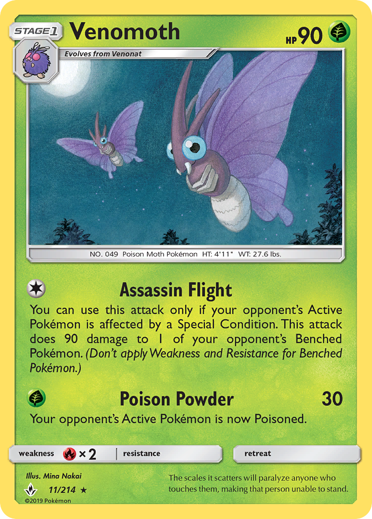 Venomoth - Pokémon TCG Card