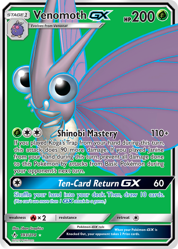 Venomoth GX - Pokémon TCG Card