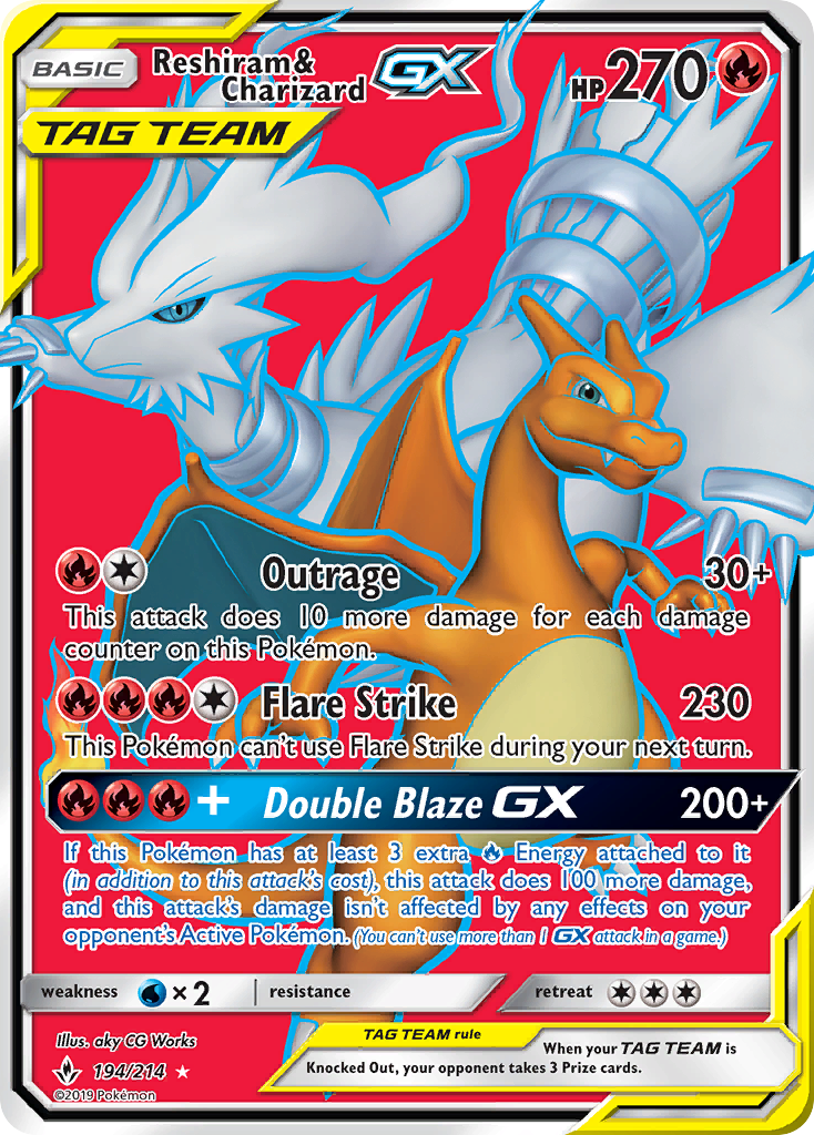 Reshiram & Charizard GX - Pokémon TCG Card