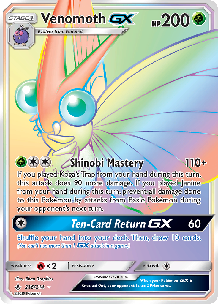Venomoth GX - Pokémon TCG Card
