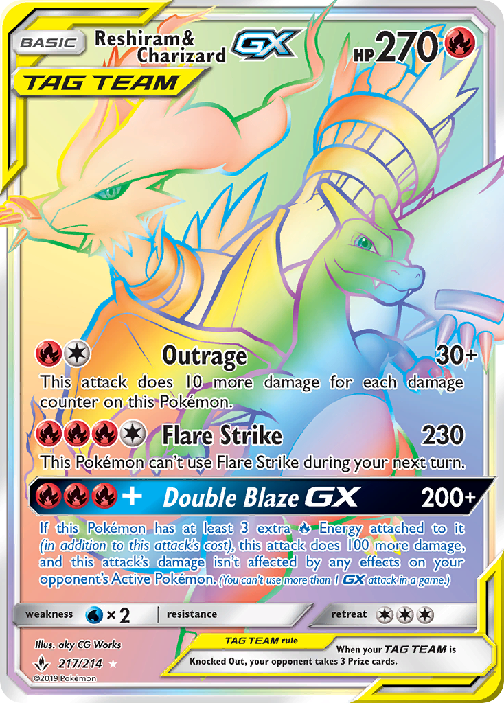 Reshiram & Charizard GX - Pokémon TCG Card