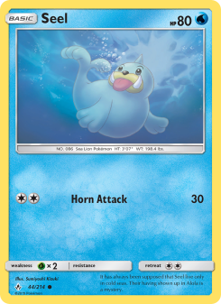 Seel - pokemon TCG Card
