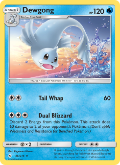 Dewgong - pokemon TCG Card