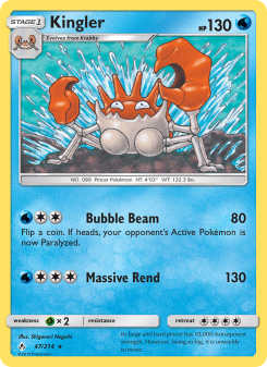 Kingler - pokemon TCG Card