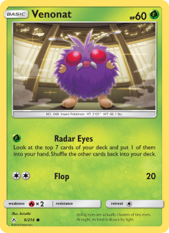 Venonat - pokemon TCG Card
