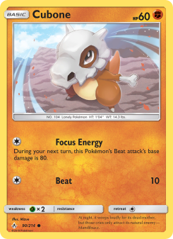 Cubone - pokemon TCG Card