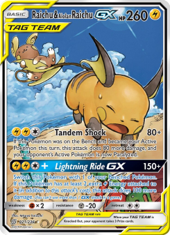 Raichu & Alolan Raichu GX - pokemon TCG Card