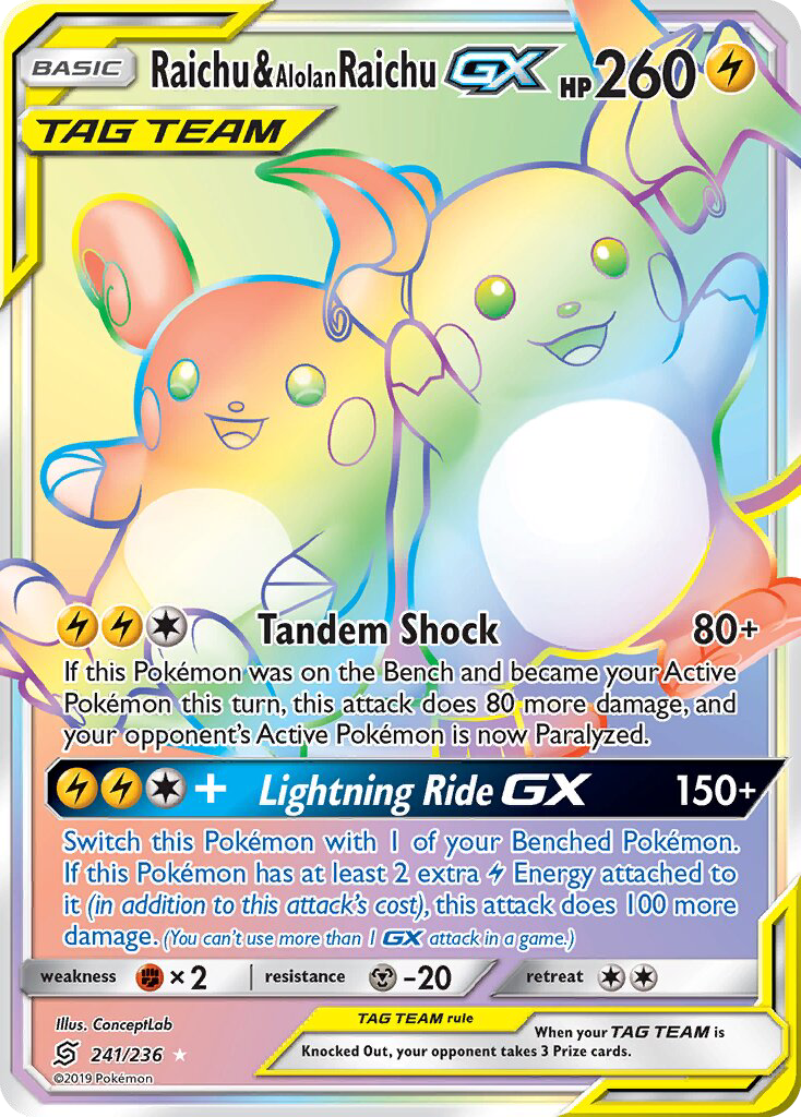 Raichu & Alolan Raichu GX - Pokémon TCG Card