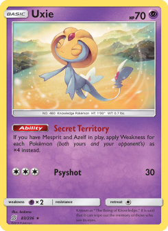 Uxie - pokemon TCG Card