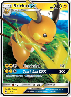 Raichu GX - pokemon TCG Card