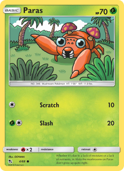 Paras - pokemon TCG Card