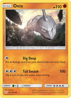 Onix - pokemon TCG Card