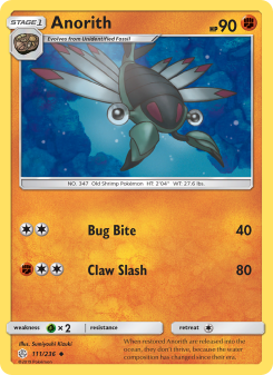 Anorith - pokemon TCG Card