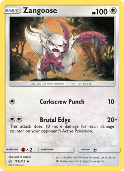 Zangoose - pokemon TCG Card