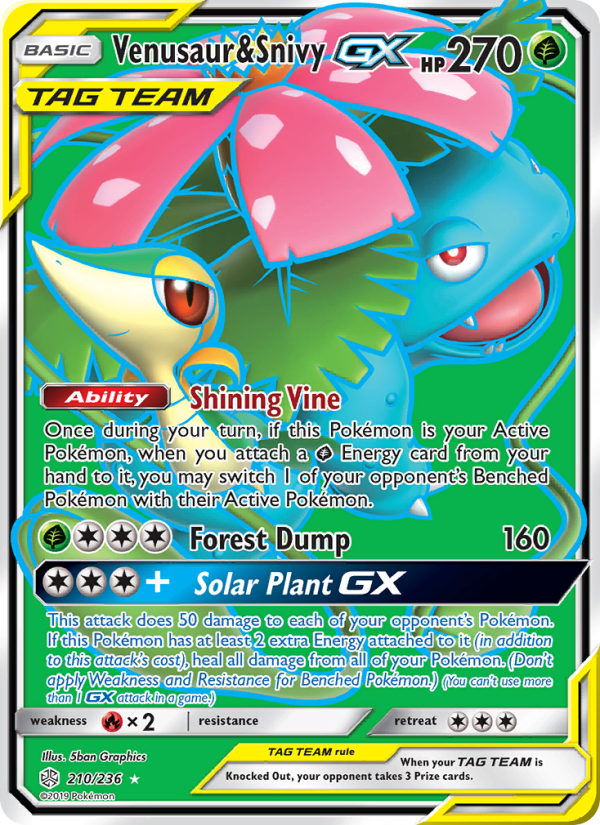 Venusaur & Snivy GX - Pokémon TCG Card