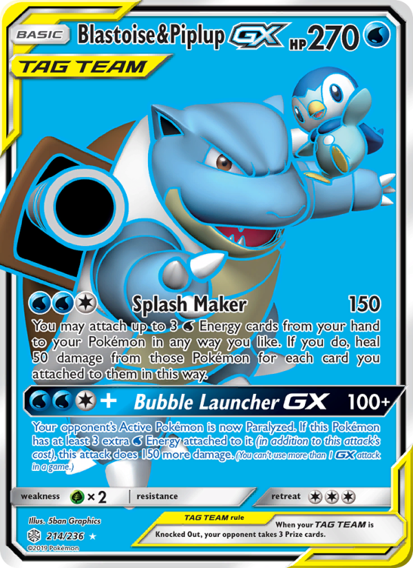 Blastoise & Piplup GX - Pokémon TCG Card