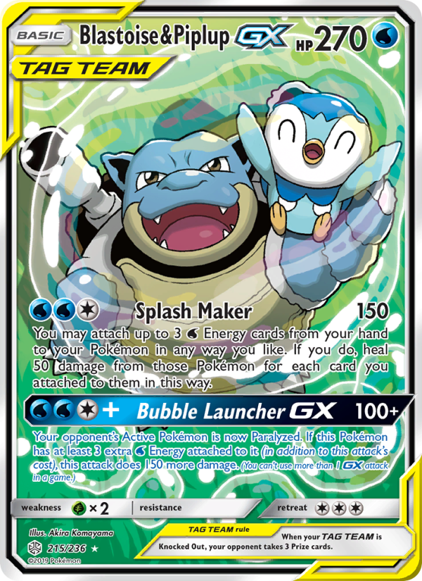 Blastoise & Piplup GX - Pokémon TCG Card
