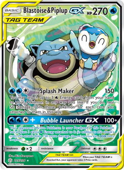 Blastoise & Piplup GX - pokemon TCG Card