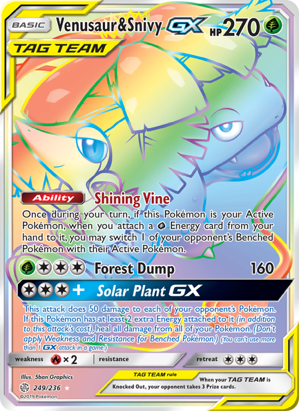 Venusaur & Snivy GX - Pokémon TCG Card