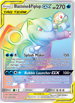 Blastoise & Piplup GX - pokemon TCG Card