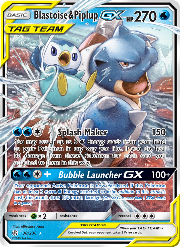 Blastoise & Piplup GX - Pokémon TCG Card