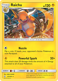 Raichu - pokemon TCG Card
