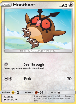 Hoothoot - pokemon TCG Card