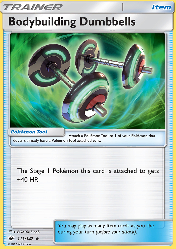 Bodybuilding Dumbbells - Pokémon TCG Card