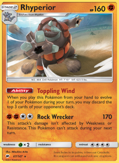 Rhyperior - pokemon TCG Card