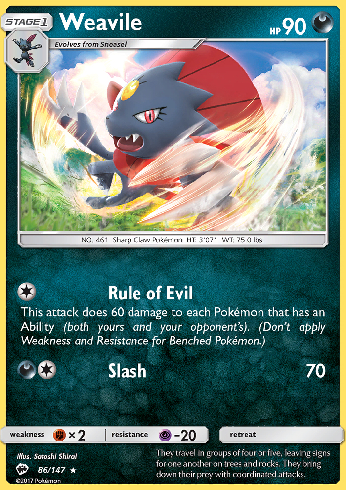 Weavile - Pokémon TCG Card