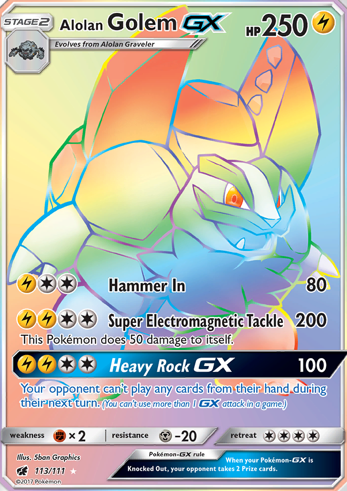 Alolan Golem GX - Pokémon TCG Card