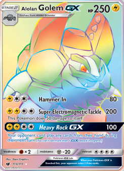 Alolan Golem GX - pokemon TCG Card