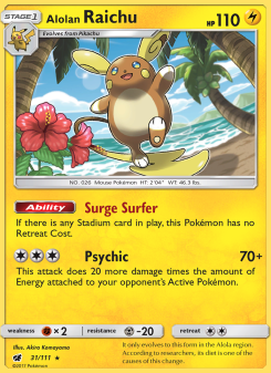 Alolan Raichu - pokemon TCG Card