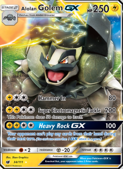 Alolan Golem GX - pokemon TCG Card