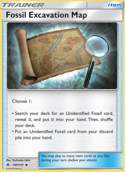 Fossil Excavation Map - pokemon TCG Card