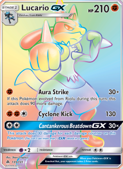 Lucario GX - pokemon TCG Card