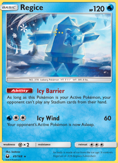 Regice - pokemon TCG Card