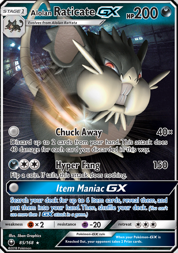 Alolan Raticate GX - Pokémon TCG Card