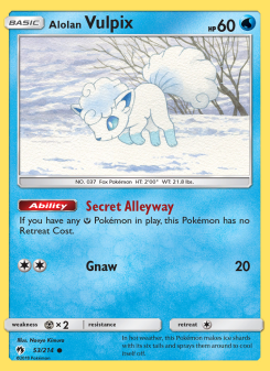 Alolan Vulpix - pokemon TCG Card