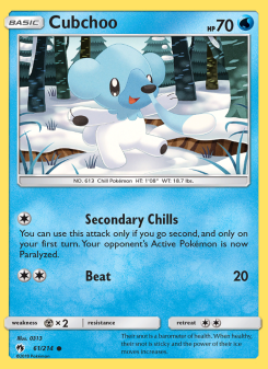 Cubchoo - pokemon TCG Card