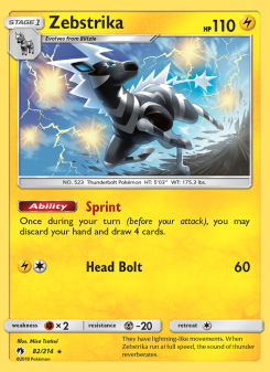 Zebstrika - pokemon TCG Card
