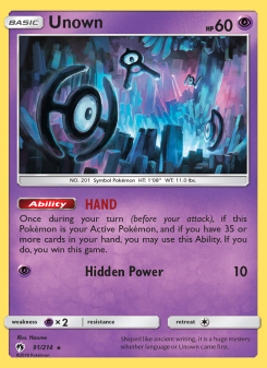 Unown - pokemon TCG Card