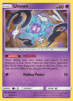 Unown - pokemon TCG Card