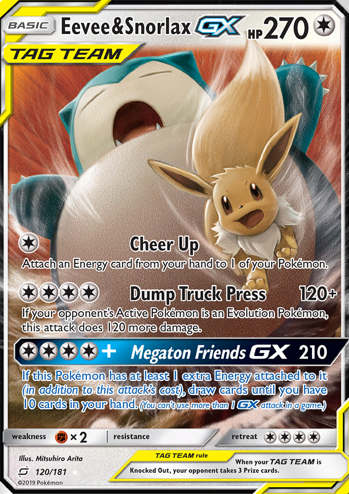 Eevee & Snorlax GX - Pokémon TCG Card