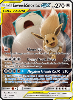 Eevee & Snorlax GX - pokemon TCG Card