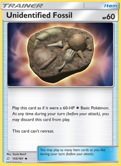 Unidentified Fossil - pokemon TCG Card