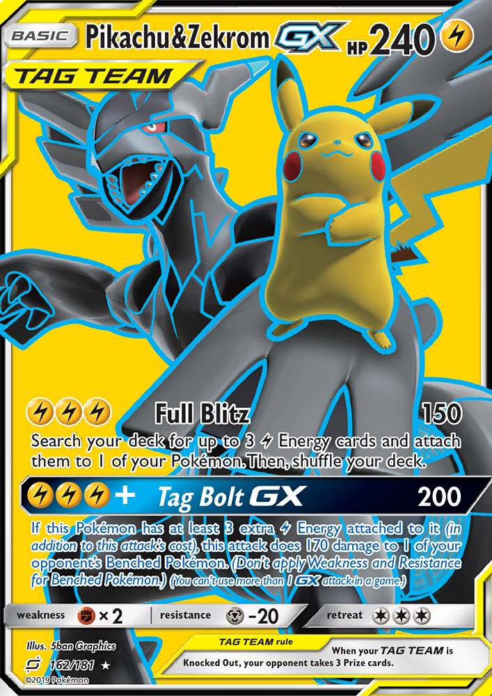 Pikachu & Zekrom GX - Pokémon TCG Card